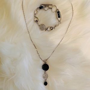 Chic Crystal Y neck necklace and bracelet set
